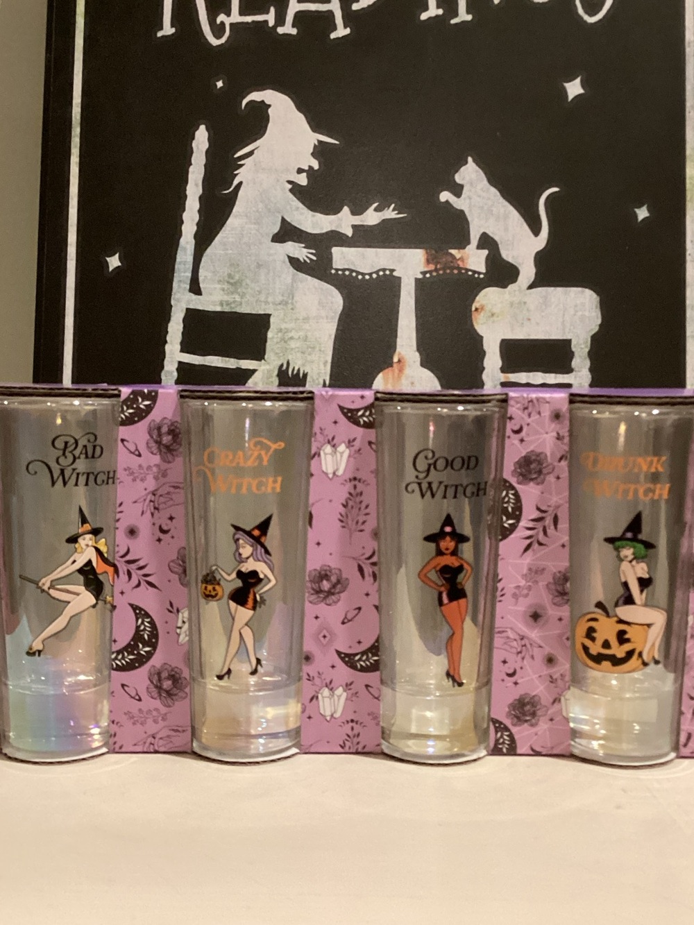 Halloween Retro Witch Shot Glass Set